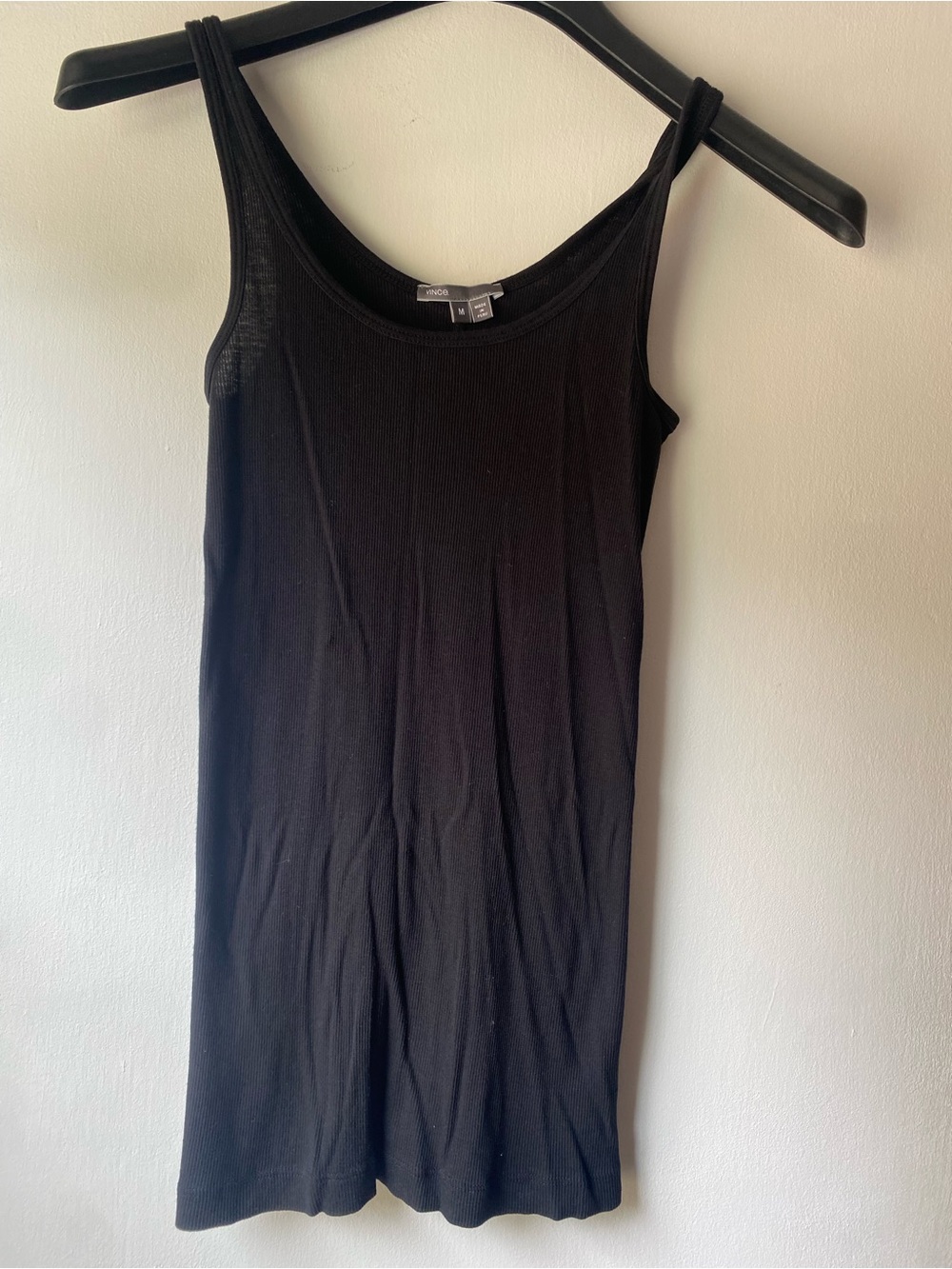 Vince Black Ribbed Tank Top